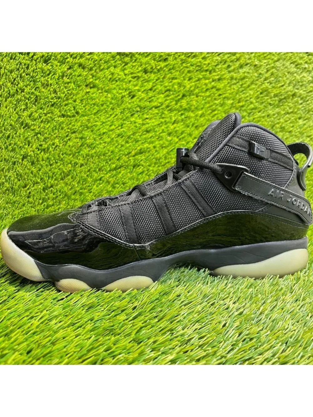 Nike Air Jordan 6 Rings Mens Size 10.5 Black Athletic Basketball Shoe Sneakers